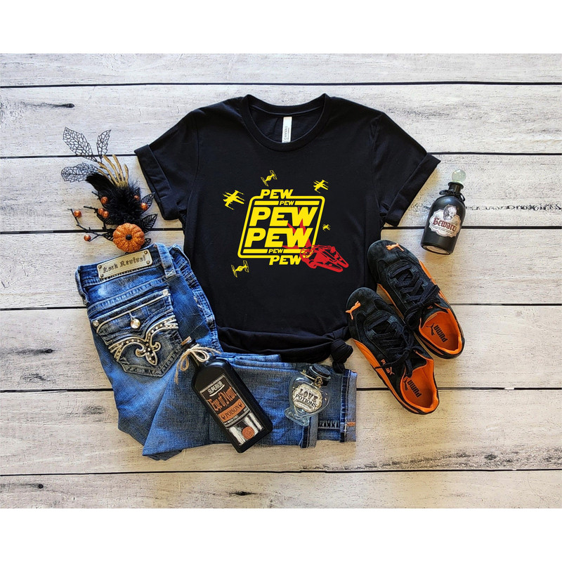 Pew Pew Shirt, Pew Pew Gift T-Shirt, Pew Pew with Drone Shirt, Women Men Fit Tee, Funny T-shirt, Star Wars Shirt, Gift For Him - 1.jpg