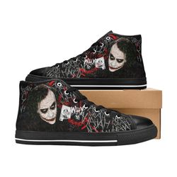 joker custom adults high top canvas shoes for fan, women and men, joker high top canvas shoes, joker dc comics sneaker