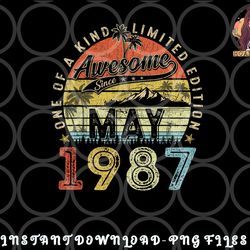 36 year old awesome since may 1987 36th birthday png, digital download copy