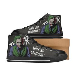 joker custom adults high top canvas shoes for fan, women and men, joker high top canvas shoes, joker dc comics sneaker