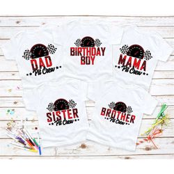 pit crew family shirts, family personalized birthday shirt, pit crew race car birthday shirt, custom family birthday shi