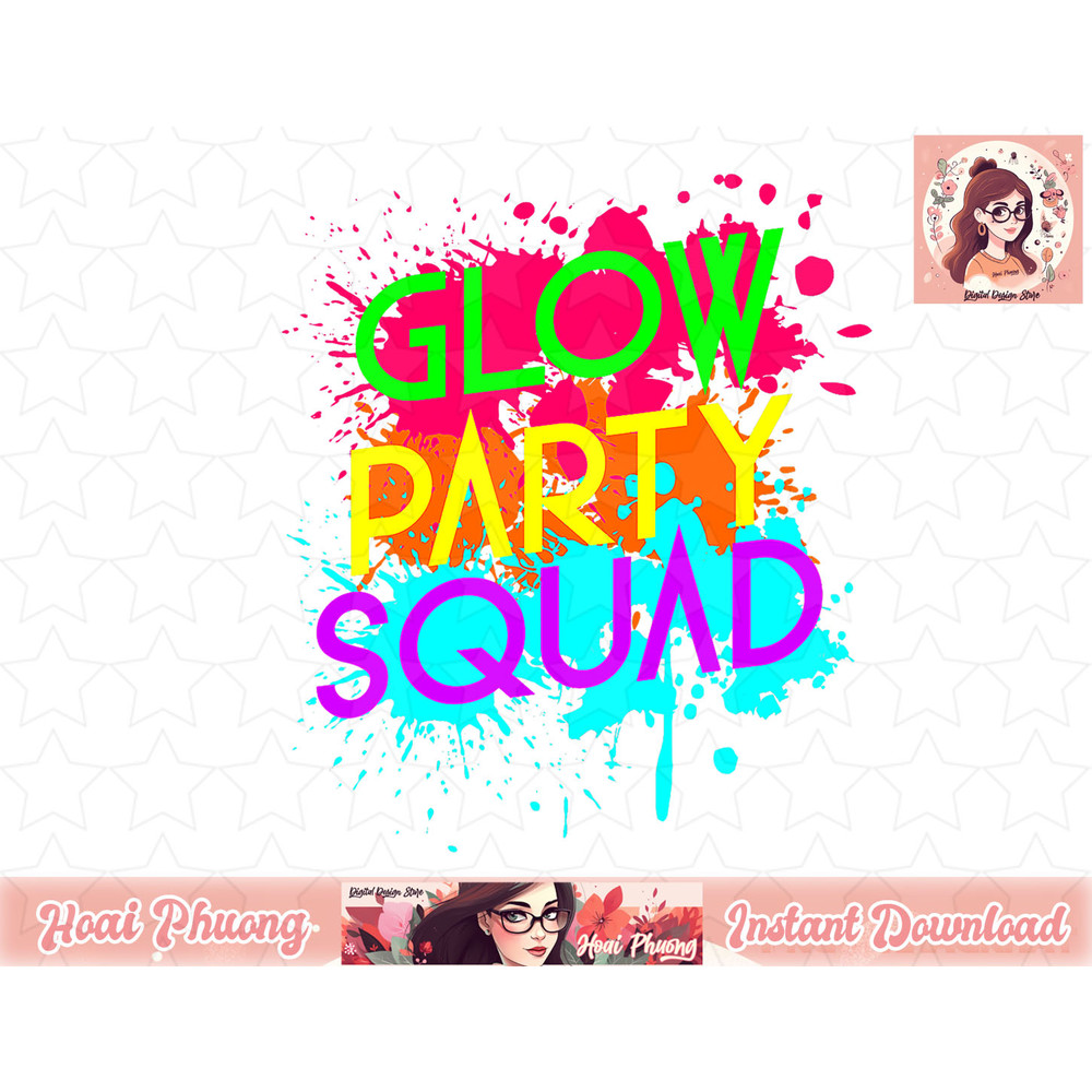 Glow Party Squad Funny Halloween Group png, instant download.jpg