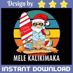 mele kalikimaka retro hawaiian christmas in july png retro christmas in july digital, chirstmas summer