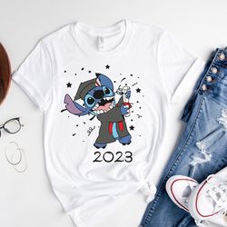 stitch graduation 2023 theme shirt, cute stitch graduation tee, disney graduation gif