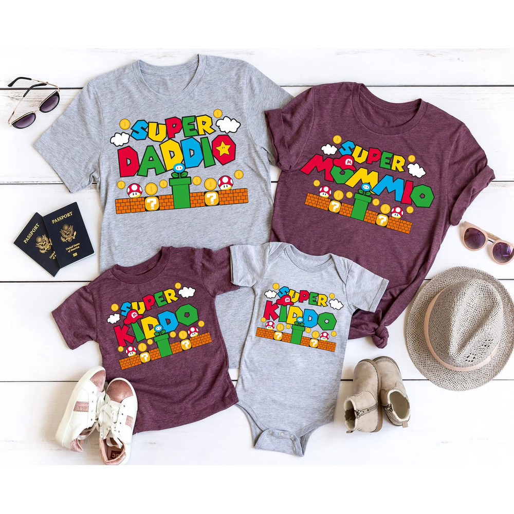 Super Daddio Game Shirt,New Dad Shirt,Super Mommio Shirt,Father's Day Shirt, Super Kiddio Shirt, Gift for Dad, Family Matching Shirt - 1.jpg