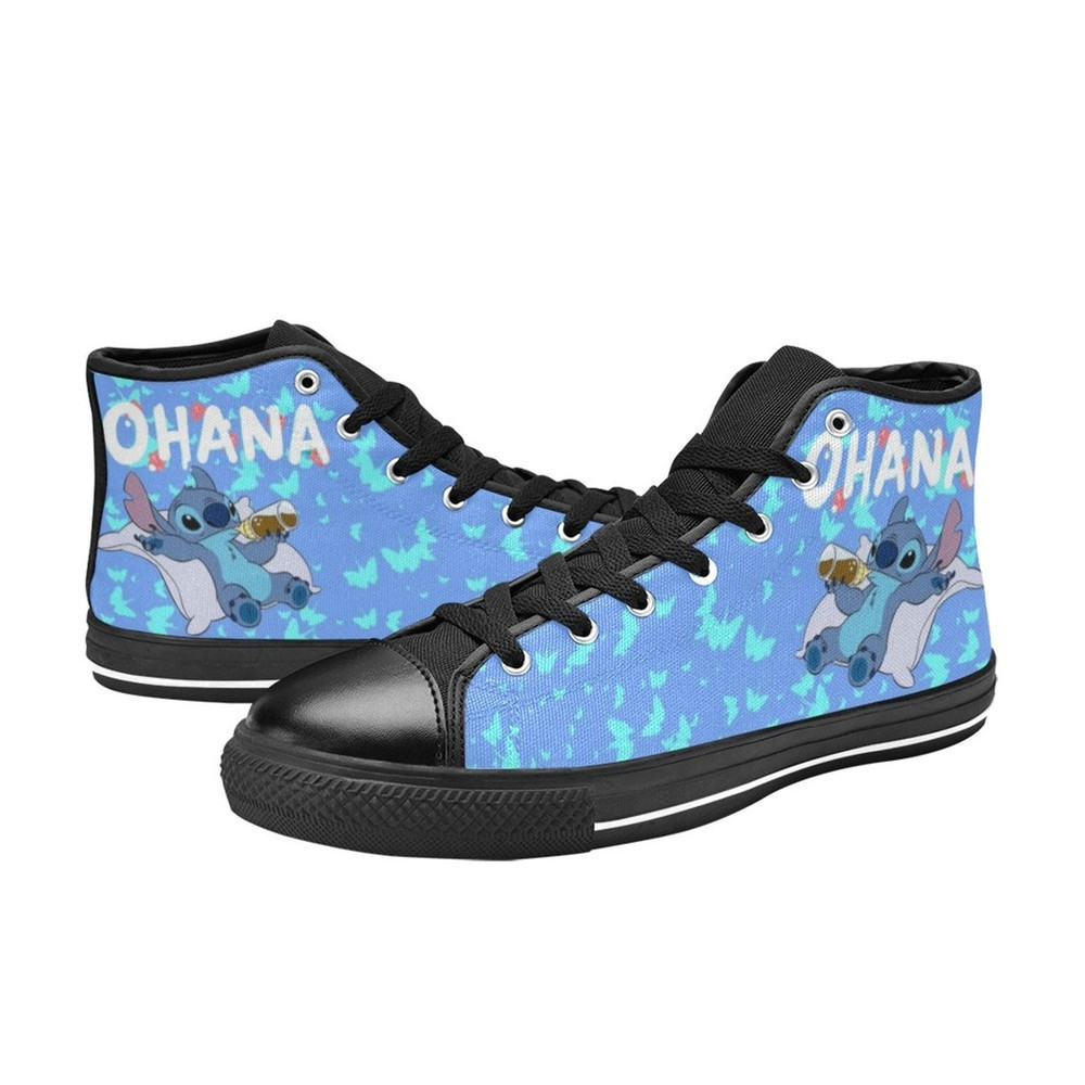 Stitch Custom Adults High Top Canvas Shoes for Fan, Women and Men, Stitch High Top Canvas Shoes, Stitch Sneaker