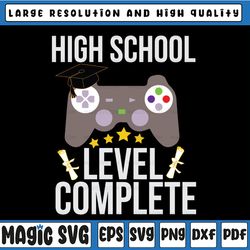 high school level complete svg, gamer graduation svg, graduation vintage video game level unlocked, graduatin svg png