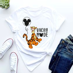 tigger vacay mode shirt, tigger shirt, disney world shirt, disneyland shirt, disney v