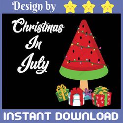 christmas in july watermelon xmas tree svg, summer vibes, beach vacation, holiday svg, tropical svg, svg, png files for