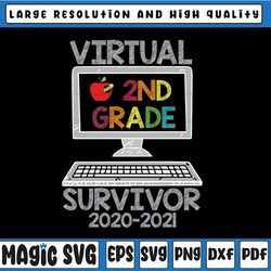 hello virtual second grade survivor png - back to school png - 2nd grade png , sublimation, transfer, digital download