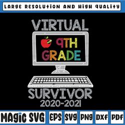 Hello Virtual Ninth Grade Survivor  PNG - Back To School png - 9th Grade png , Sublimation, Transfer, Digital Download