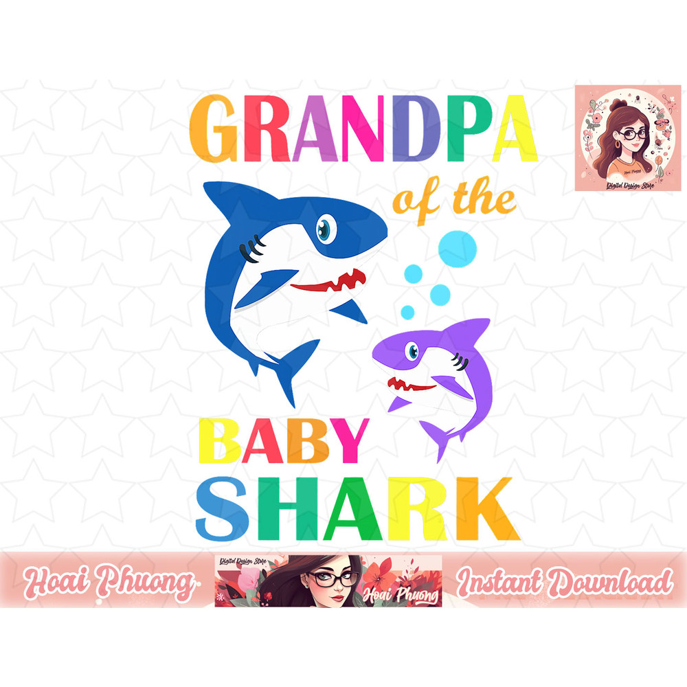 Grandpa Of The Baby Birthday Shark Grandpa Shark Christmas png, instant download.jpg