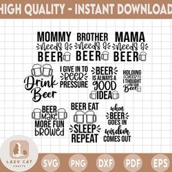 beer svg bundle, funny quotes svg, alcohol svg, drinking svg, dad svg, mommy svg, beer mug svg, beer stein svg