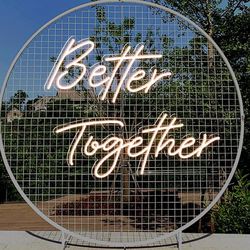Custom Neon Sign Better Together Led Neon Light Warm White Pink Wall Hanging Happy Birthday Oh Baby Party Wedding