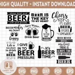 Beer Svg Bundle, Alcohol Funny Quotes Bundle Svg, Beer Svg, Funny drink svg For Cricut