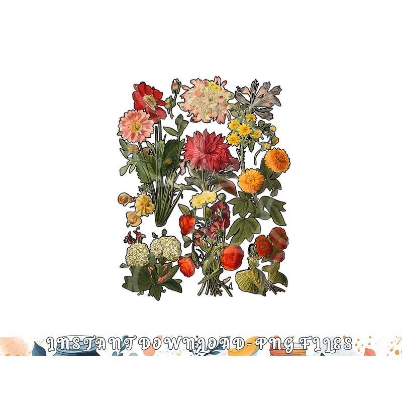Aesthetic Cottagecore Vintage Flowers Botanical png, digital download copy.jpg