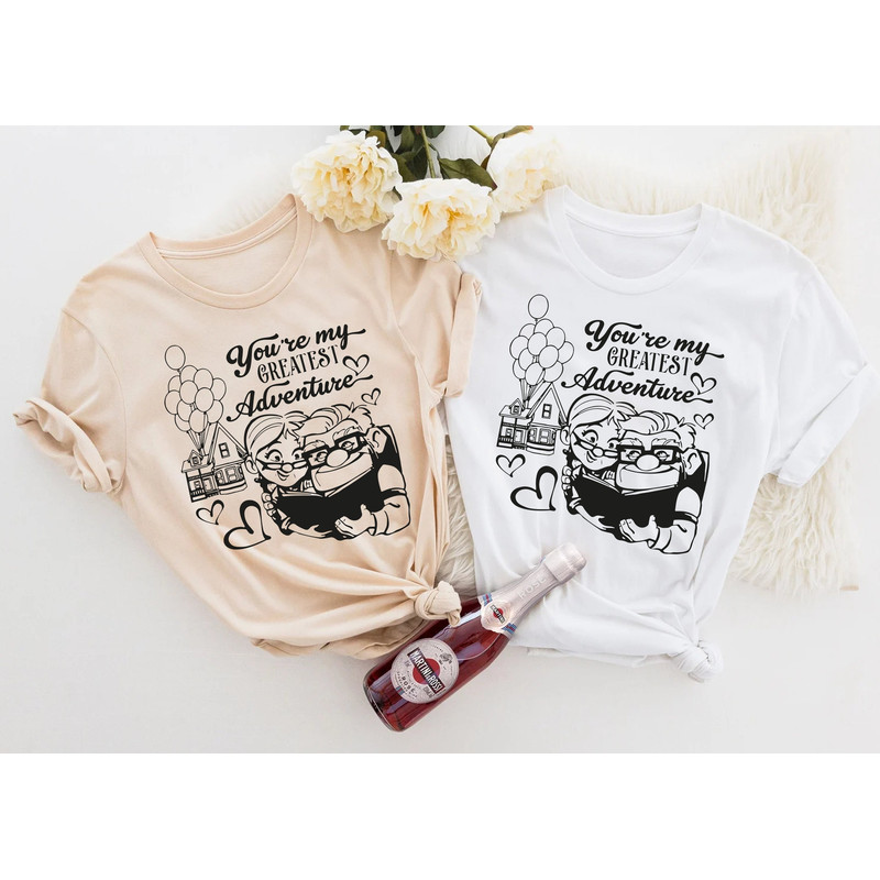You're My Greatest Adventure Shirt, Pixar Up T-Shirt, Carl and Ellie Shirt, Up Couple T-Shirt, Family Vacation Tee, Honeymoon Shirt - 1.jpg