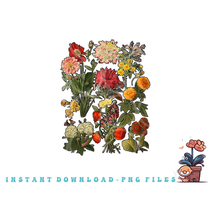 Aesthetic Cottagecore Vintage Flowers Botanical png, digital download copy.jpg