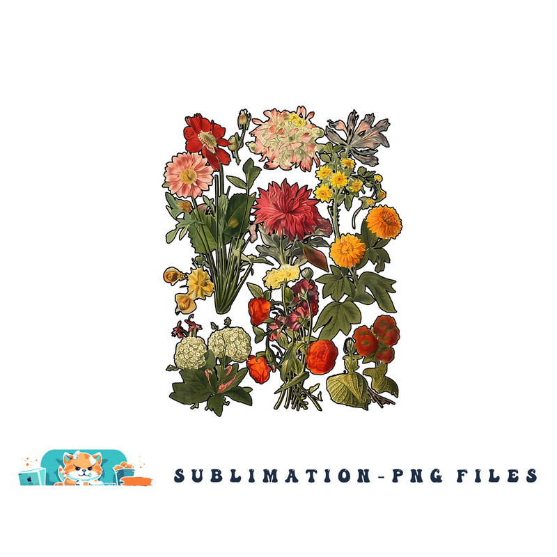Aesthetic Cottagecore Vintage Flowers Botanical png, digital download copy.jpg