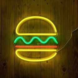 Hamburger Neon Light Neon Sign For Party Fast Food Shop Restaurant