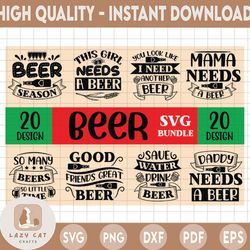 20 Design Beer SVG Bundle, Beer Drinking svg cut files, Beer Quotes, Alcohol Bundle cut files, cricut, silhouette, Beer