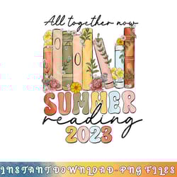 all together now summer reading 2023 library books png, digital download copy