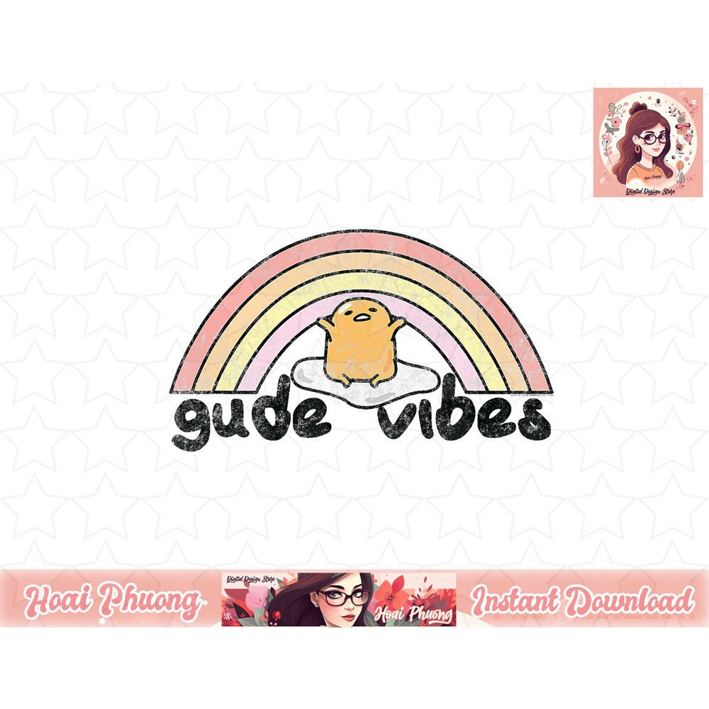 Gudetama Gude Vibes Good Vibes Rainbow png, instant download.jpg
