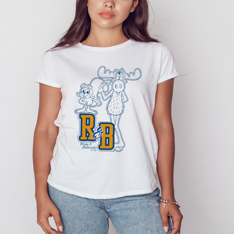 Rocky Bullwinkle Men's Collegiate Line Art shirt, Unisex Clothing, Shirt For Men Women, Graphic Design, Unisex Shirt