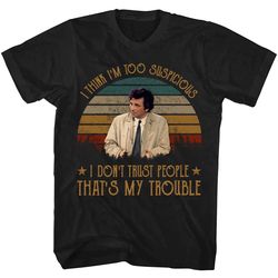 columbo's trenchcoat the signature style t shirt, columbo shirt, columbo t shirt, columbo tshirt, drama television