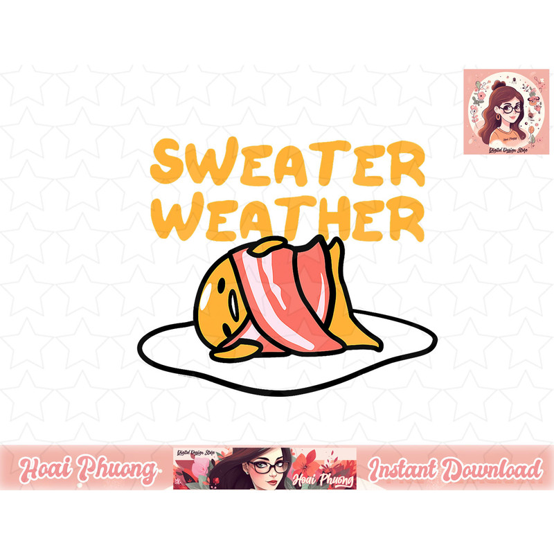 Gudetama Sweater Weather Bacon Blanket png, instant download.jpg