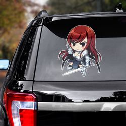 fairy tail sticker, erza sticker, fairy tail decal, anime decal for car, anime sticker for car, car decal, erza decal