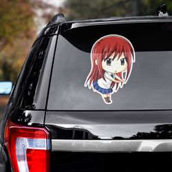 fairy tail sticker, erza decal, fairy tail decal, anime decal for car, anime sticker for car, car decal, erza sticker
