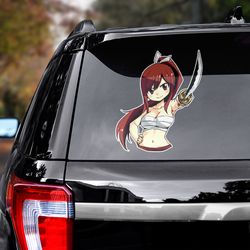 fairy tail sticker, erza decal, erza sticker, anime decal for car, anime sticker for car, car decal, fairy tail decal
