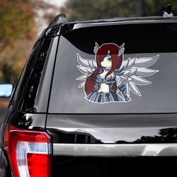 fairy tail sticker, erza decal, erza sticker, fairy tail decal, anime sticker for car, car decal, anime decal for car