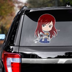 fairy tail sticker, erza decal, erza sticker, fairy tail decal, anime decal for car, car decal, anime sticker for car
