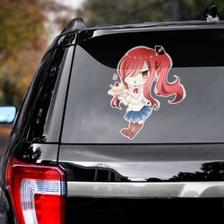 fairy tail decal, erza sticker, fairy tail sticker, anime decal for car, anime sticker for car, car decal, erza decal