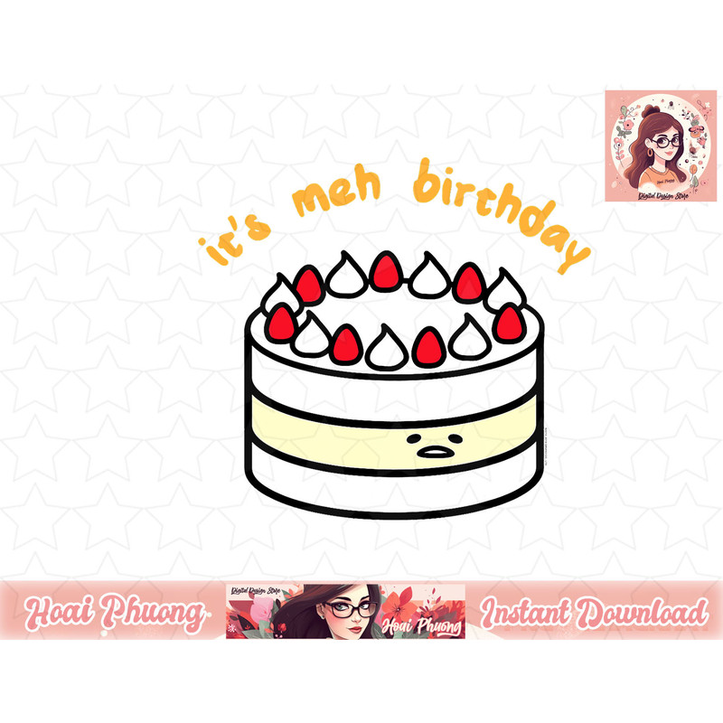 Gudetama the Lazy Egg Its Meh Birthday Cake png, instant download.jpg