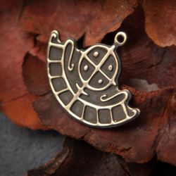 Sun boat Viking pendant. Norse necklace. Sun ship jewelry. Handmade Pagan jewelry. Sun ship necklace