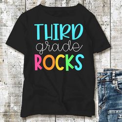 third grade shirt kids back to school party shirt, third grade teacher team shirts - 3rd grade rocks