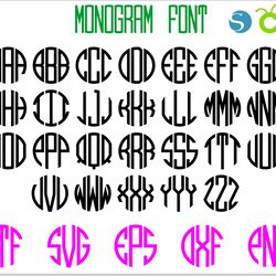 round monogram font otf | circle monogram font svg, monogram letters svg cut files for cricut silhouette