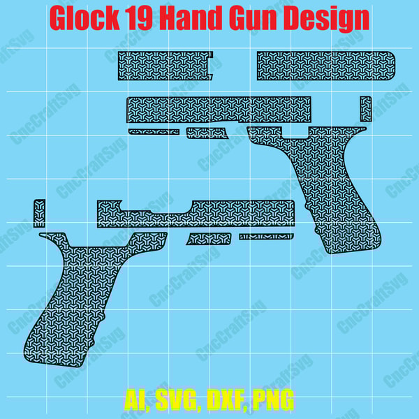 Glock 19 pattern design Custom, Digital, Ai, Vector, DXF, SV | Inspire ...