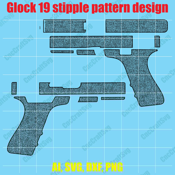 Glock 19 Hand Gun stipple pattern design | Inspire Uplift