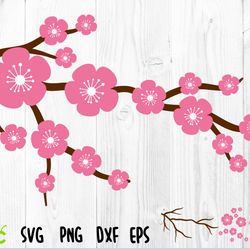 cherry blossom svg, cherry blossom layered cut file, blossom svg, cherry blossom vector file, sakura svg, wreath svg