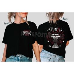stray kids world tour 2023 t-shirt, maniac kpop concert fan made, maniac world tour shirt, stray kids album shirt
