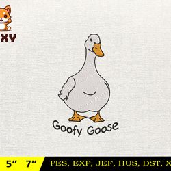 silly goose embroidery design, animal embroidery design, silly goose design, goose goose silly, instant download,