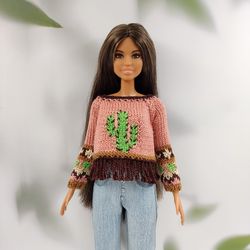 Barbie doll clothes cactus sweater