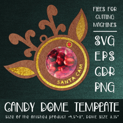 santa cam deer | christmas candy dome template