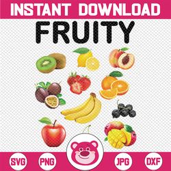 summer clipart, kawaii fruit png, watermelon png, fruit variety clipart, happy food design, instant download