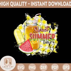 sweet summer time sublimation design, summer design, watermelon, lemon png, summer png sublimation, i love summer