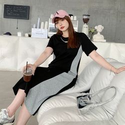 summer new plus size women's waist high-end exquisite dress